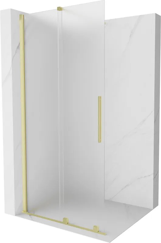 Mexen Velar toló zuhanyfal Walk-in 80 x 200 cm, matt üveg 8 mm, arany kefélt - 871-080-000-33-55