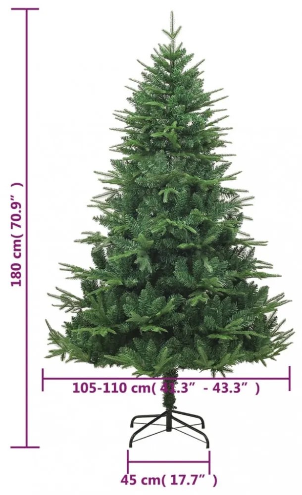 zöld PVC és PE műkarácsonyfa 180 cm