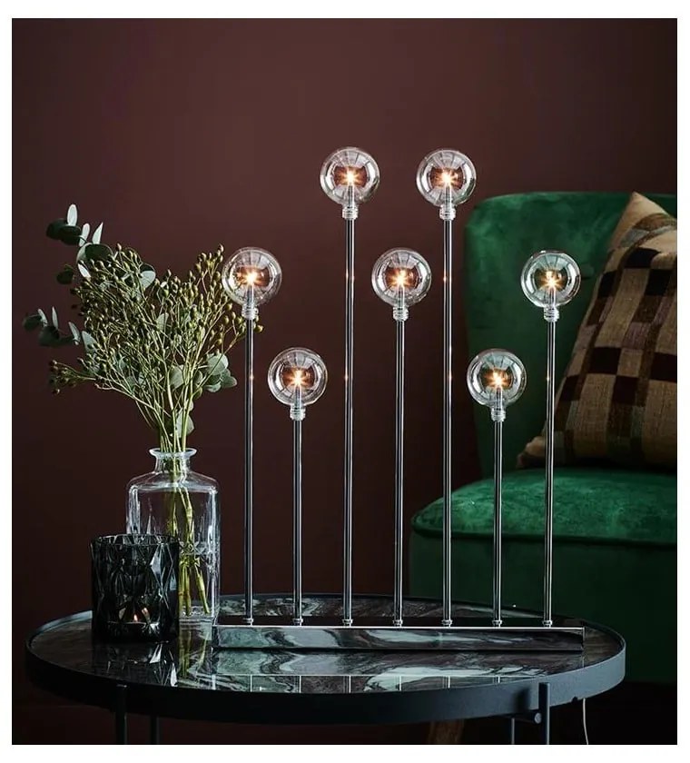 Juniur ezüstszínű világító gyertyatartó, magasság 50 cm - Markslöjd