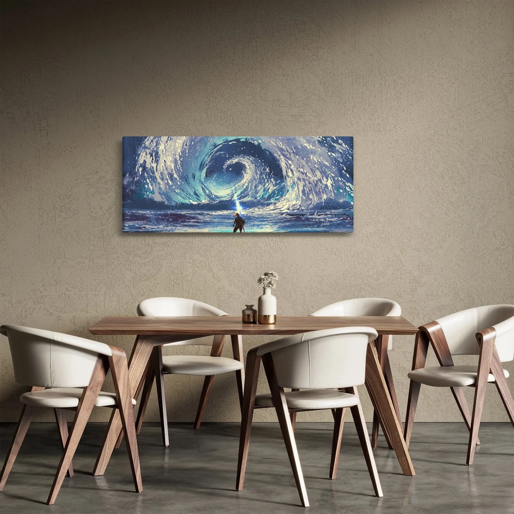 Kép - Illusztráció egy lándzsás fiúról (120x50 cm)