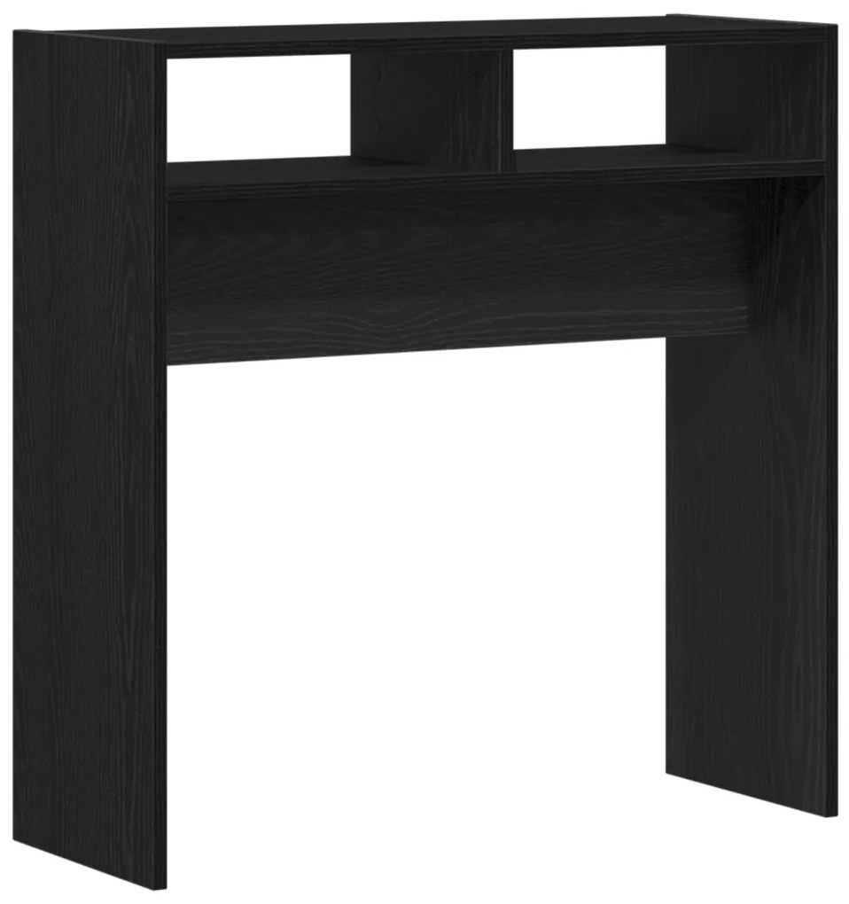 fekete tölgy konzolasztal - 78x30x80 cm - Műanyagfából készült