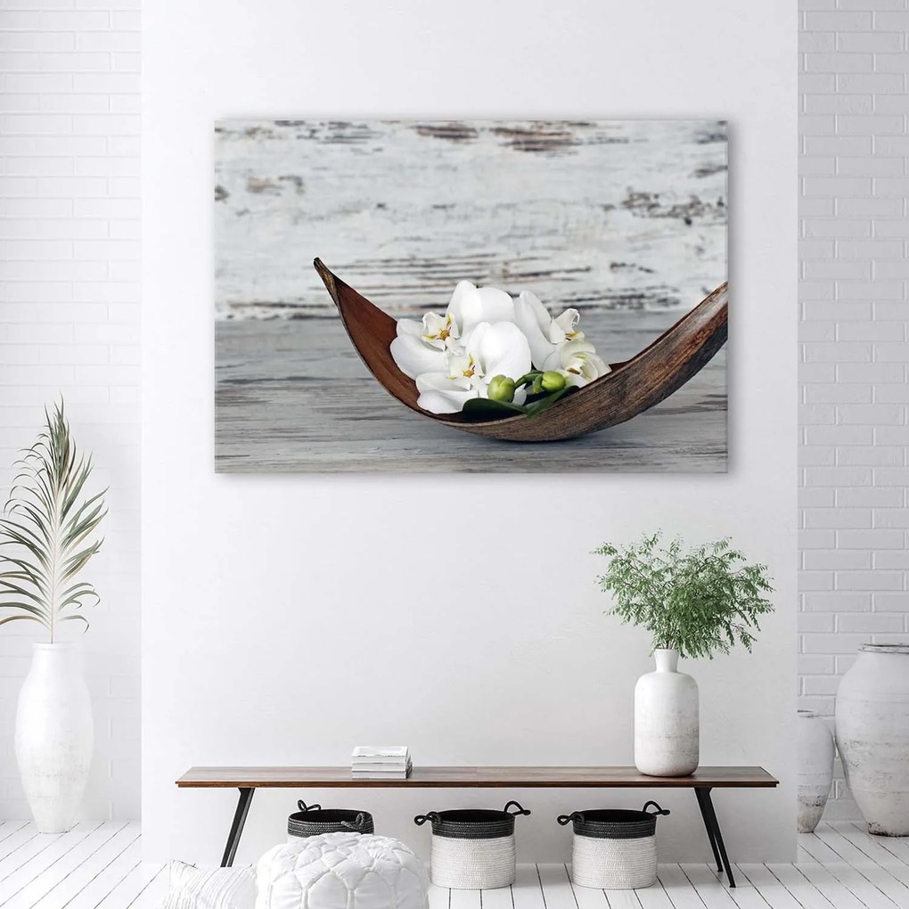Gario Vászonkép Fehér orchidea virágok Méret: 100 x 70 cm