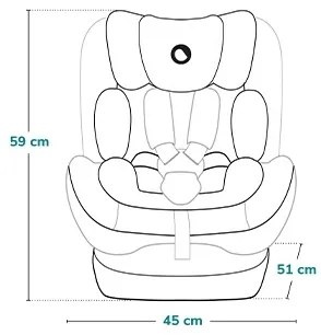 Lionelo - IZZY i-Size autósülés 40-150 cm fekete-szürke
