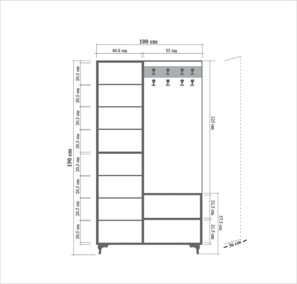 Előszoba fal Ivonne 734 (szonoma tölgy). 1088630