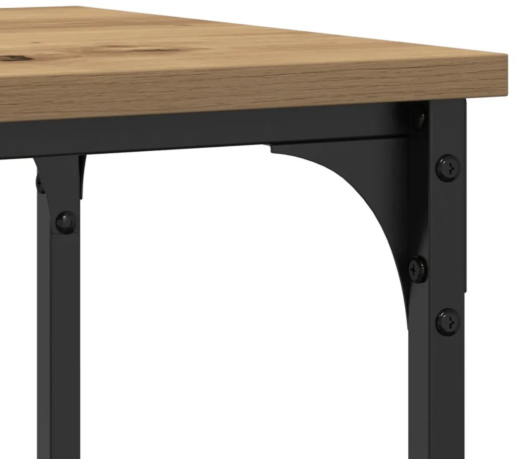Konzolasztal Mesteri Tölgy 100x35x75 cm Műanyag Fa és Acél