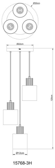 Globo 15768-3H - ALEIDIS kábeles függeszték 3xE27/25W/230V Ø 30 cm