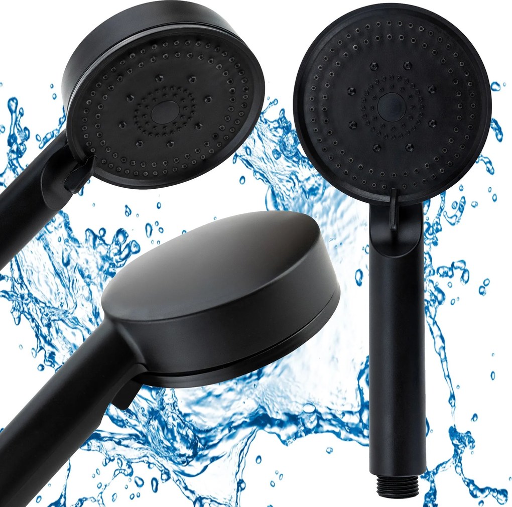 Zuhanyfej Zuhany Esőztető 5 Funkciós Levegőztető Fekete Loft