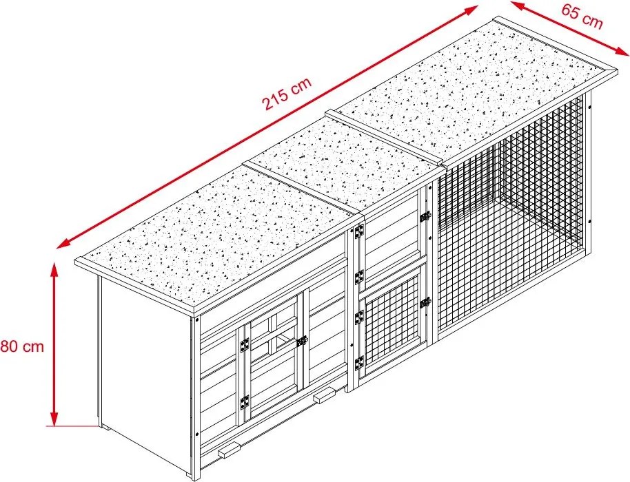 Avenberg IRIS Tyúkól 215 x 65 x 80 cm barna