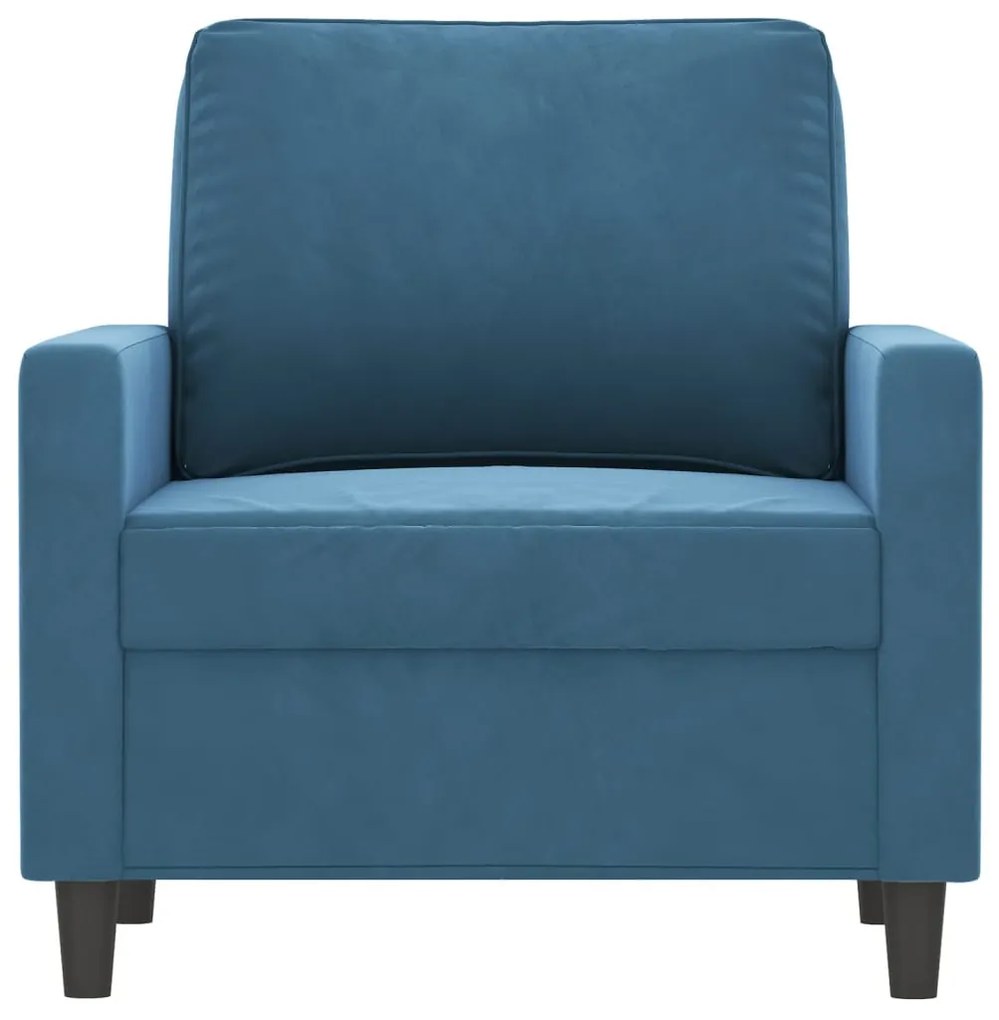 vidaXL kék bársony kanapéfotel 60 cm