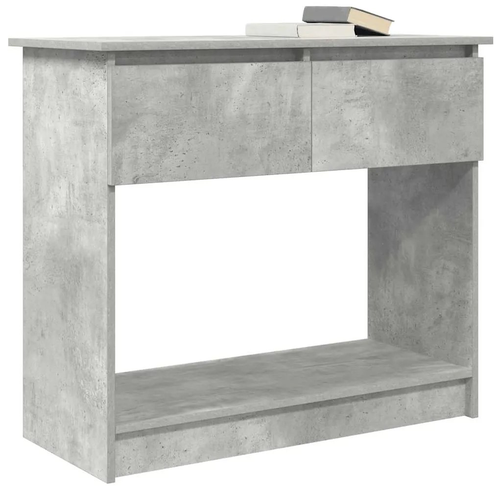 betonszürke konzolasztal fiókokkal 85,5x38,5x74,5 cm