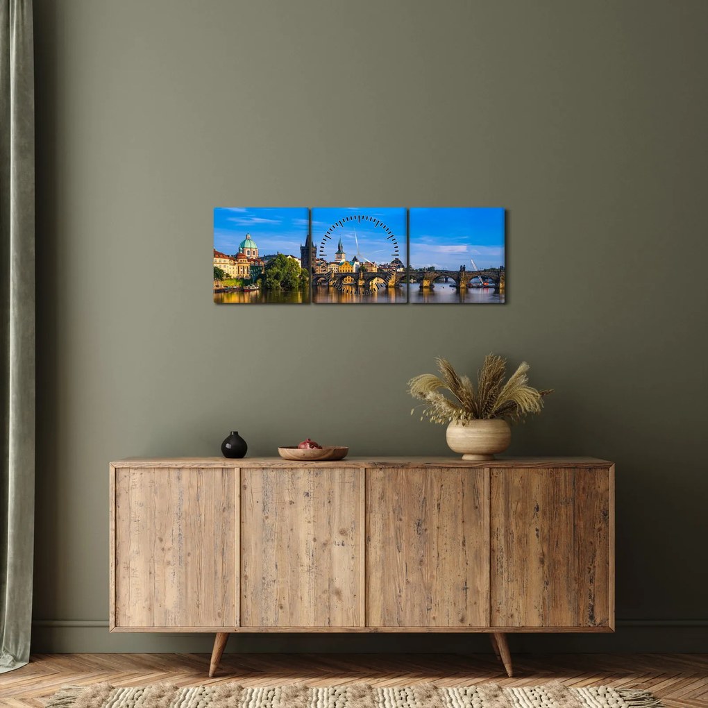 Károly-híd képe (órával) (90x30 cm)