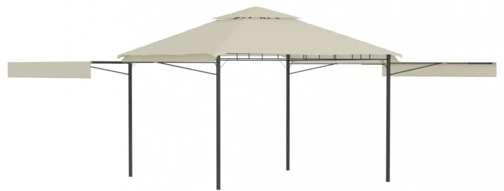 krémszínű pavilon dupla kibővített tetővel 3x3x2,75 m 180 g/m²