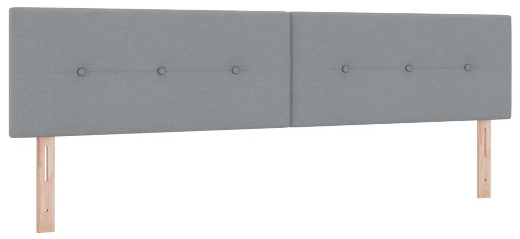 Box Spring ágy matraccal világosszürke 200x200 cm szövet