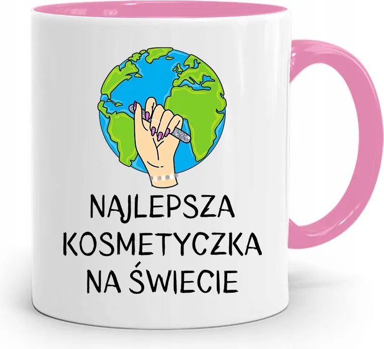 Rózsaszín Bögre Kozmetikusnak A Világ Legjobbja fényképes nyomattal