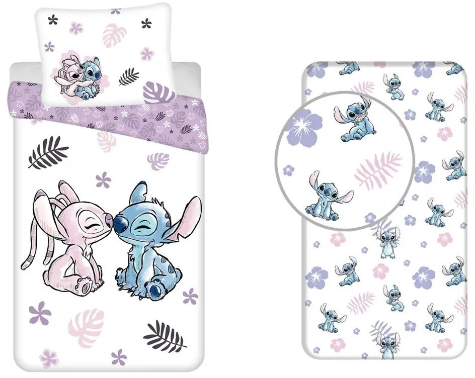 Disney Lilo és Stitch, A csillagkutya Lovely Sleep ágyneműhuzat és gumis lepedő csomag