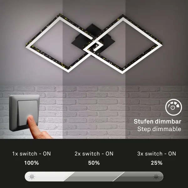 Brilo - LED Dimmelhető felületre szerelhető csillár FRAME 2xLED/9W/230V