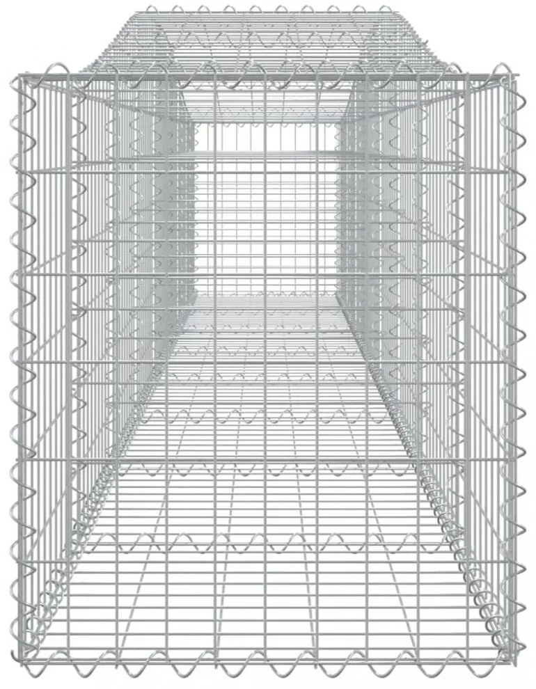 vidaXL 4 db íves horganyzott vas gabion kosár 400x50x60/80 cm