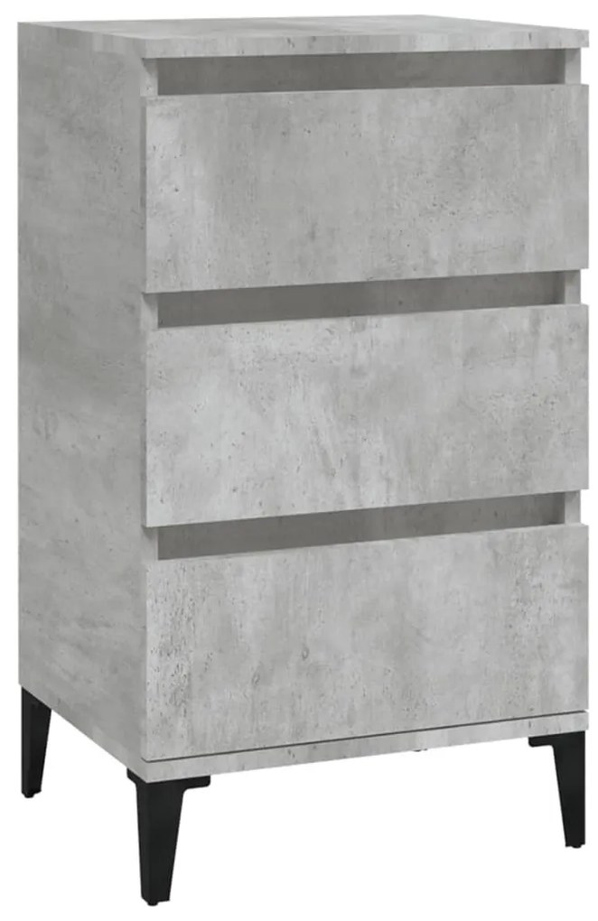 Betonszürke szerelt fa éjjeliszekrény 40x35x70 cm
