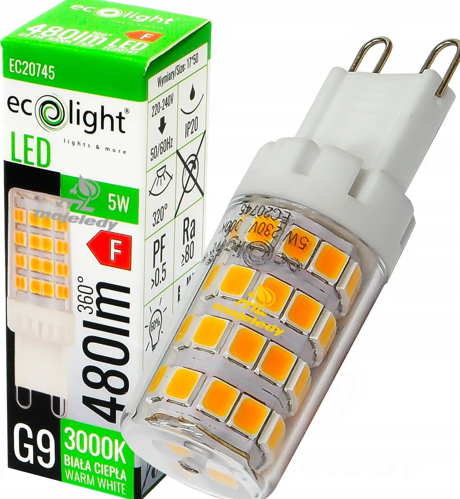 led izzó G9 5W 480Lm 3000K meleg Nww egyenértékű 35W Teljesítmény