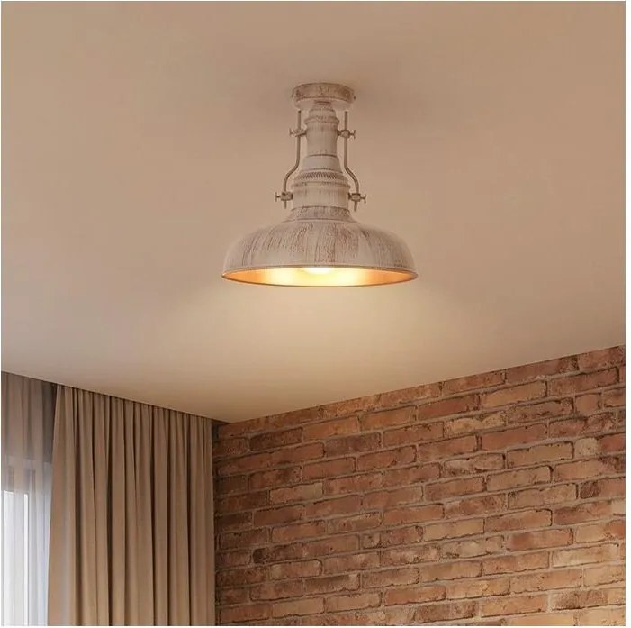 Brilagi - Mennyezeti lámpatest PYRONIC 1xE27/40W/230V átm. 32 cm krémszín/patina