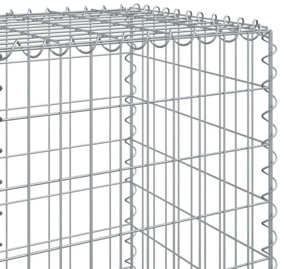 horganyzott vas gabion kosár fedéllel 600 x 50 x 150 cm
