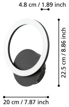 Eglo 900324 - LED Dimmelhető fali lámpa PARRAPOS-Z LED/12W/230V