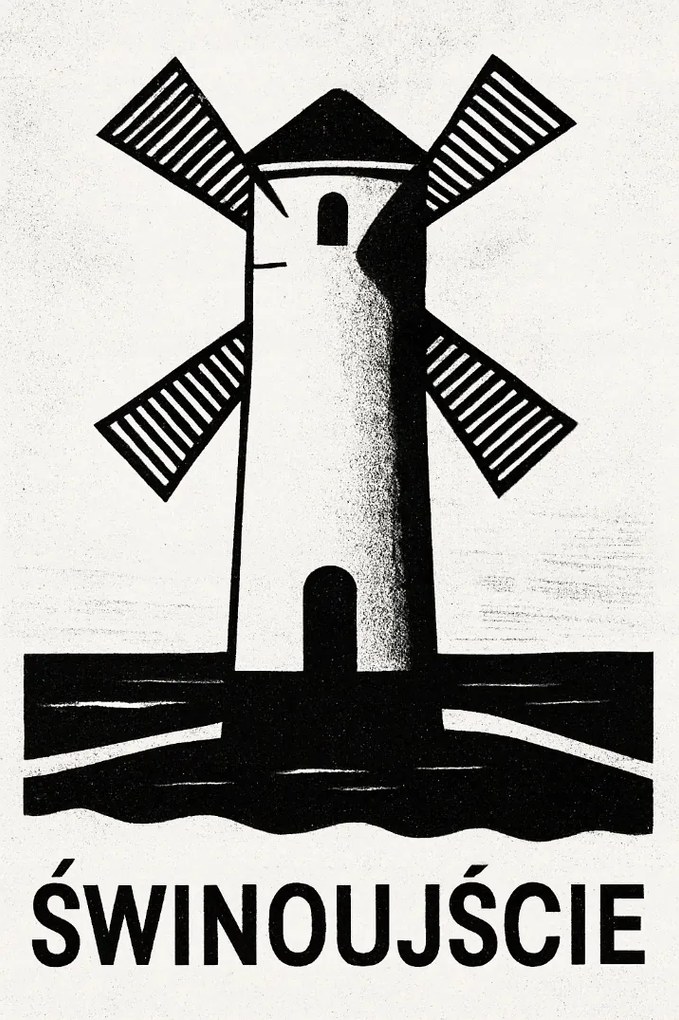 Minimalista Poszter Świnoujście Malom Tó 70x100