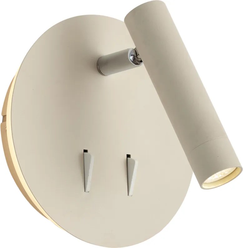 Modern fali lámpa bézs LED-del és USB-C-vel - Croft