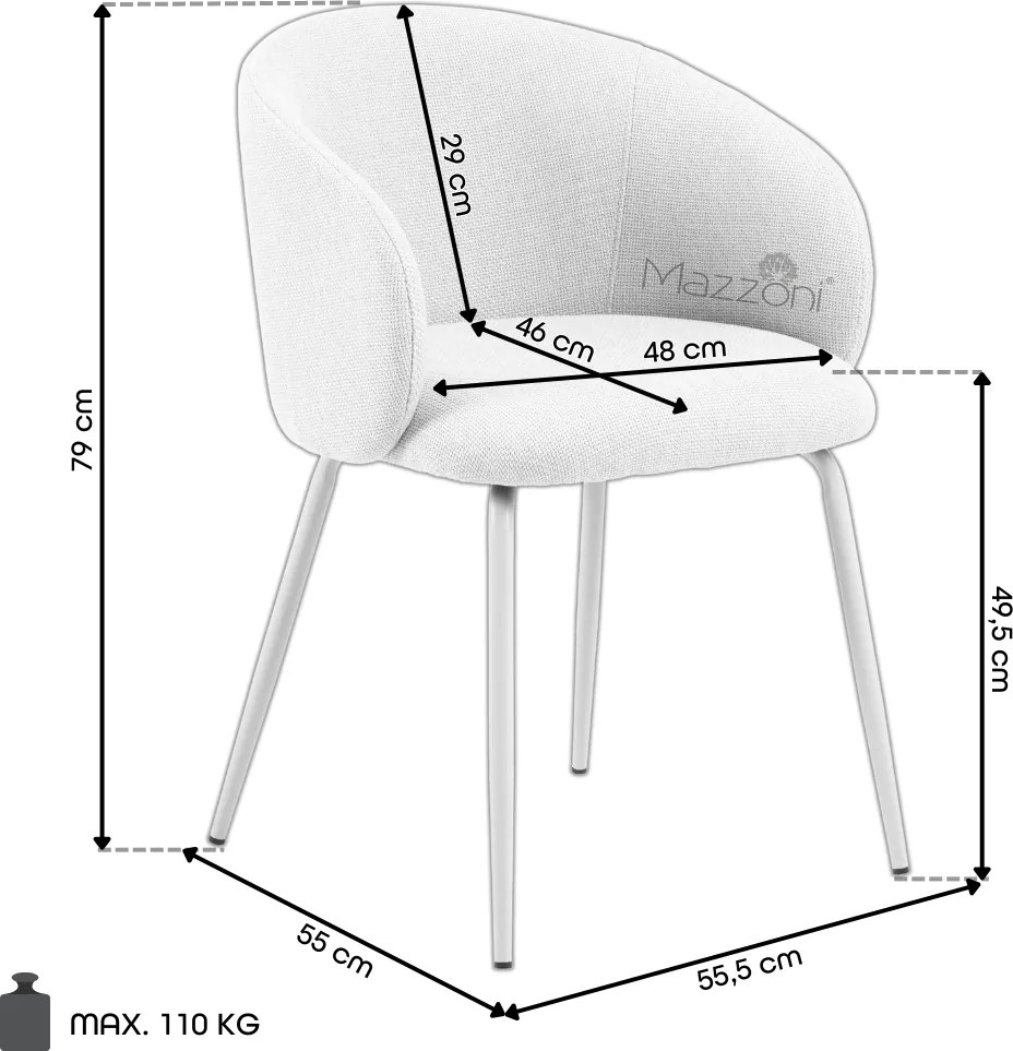 MAZZONI EXPORT CLARA Bézs (Juto 4 szövet)/szürke-bézs váz (cashmere) - MODERN KÁRPITOZOTT KAGYLÓSZÉK LOFT STÍLUSÚ NAPPALIBA/ÉTKEZŐBE/IRODÁBA