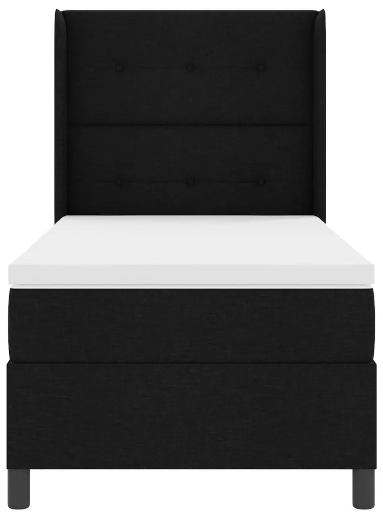 Boxspring Ágy Mattal & LED Fekete 80x200 cm Szövet