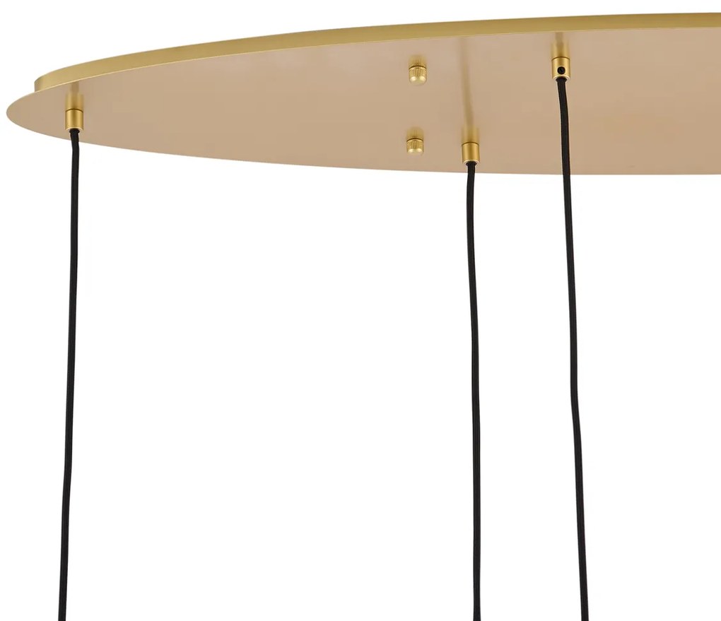 Hotel Chic függőlámpa sárgaréz fehér üveggel, téglalap alakú, 6-lámpás - Misty