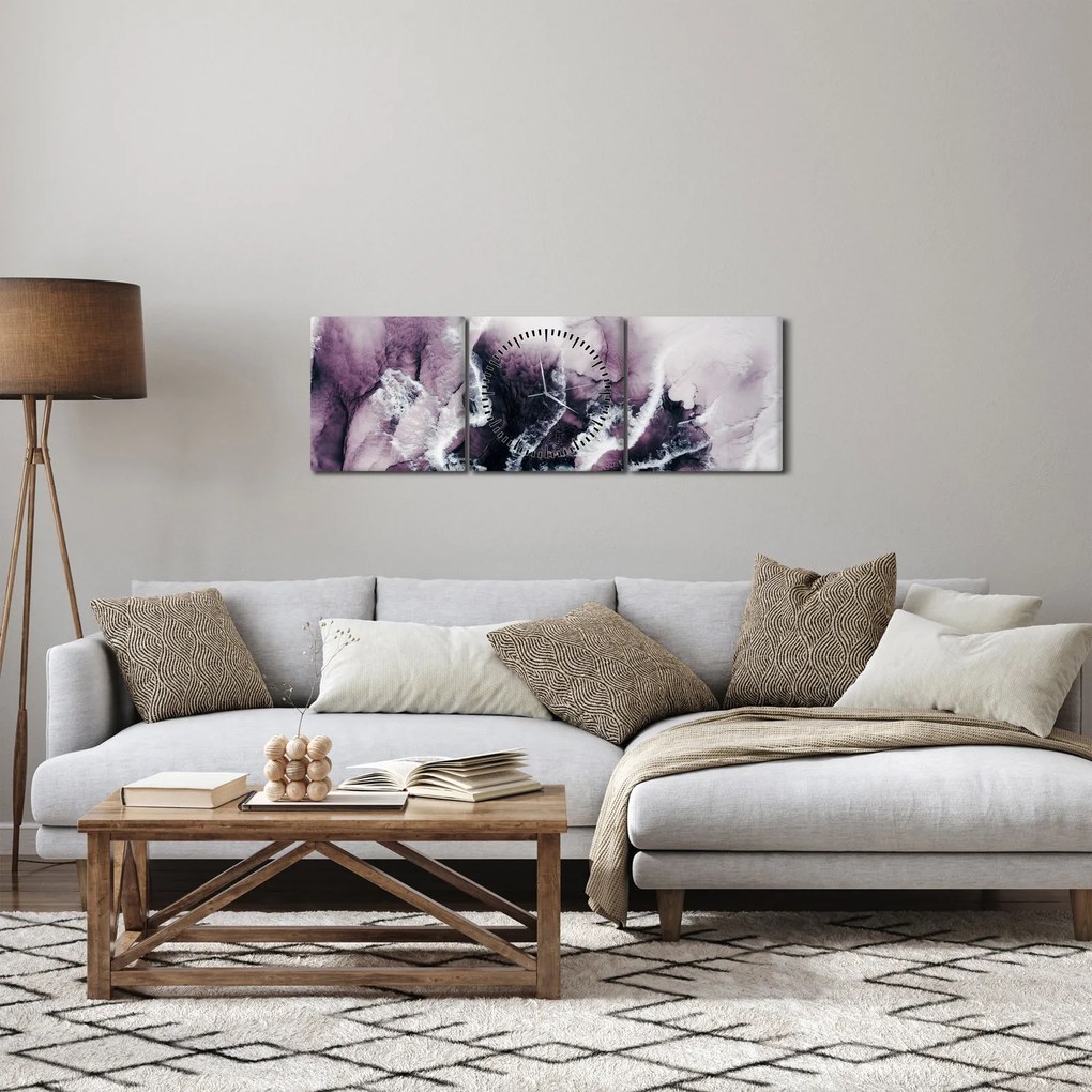 Kép - Lila márvány N⁰2 (órával) (90x30 cm)