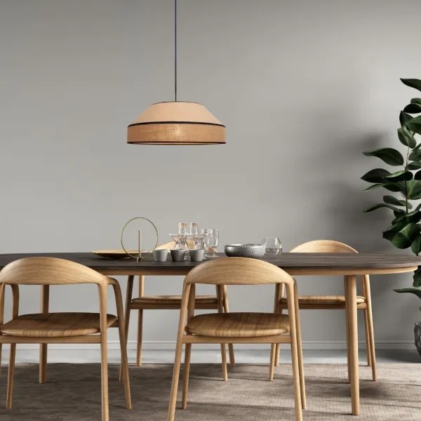 Csillár zsinóron MANISO 1xE27/60W/230V átm. 45 cm bézs