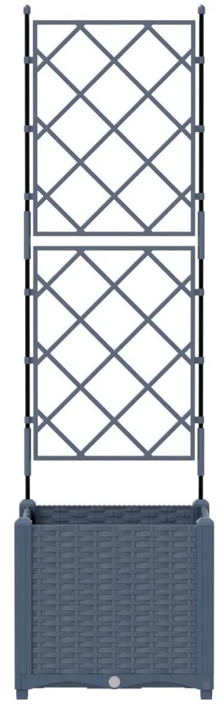 Kertész cserép rácsos változattal Szürke 40 x 40 x 143 cm PP