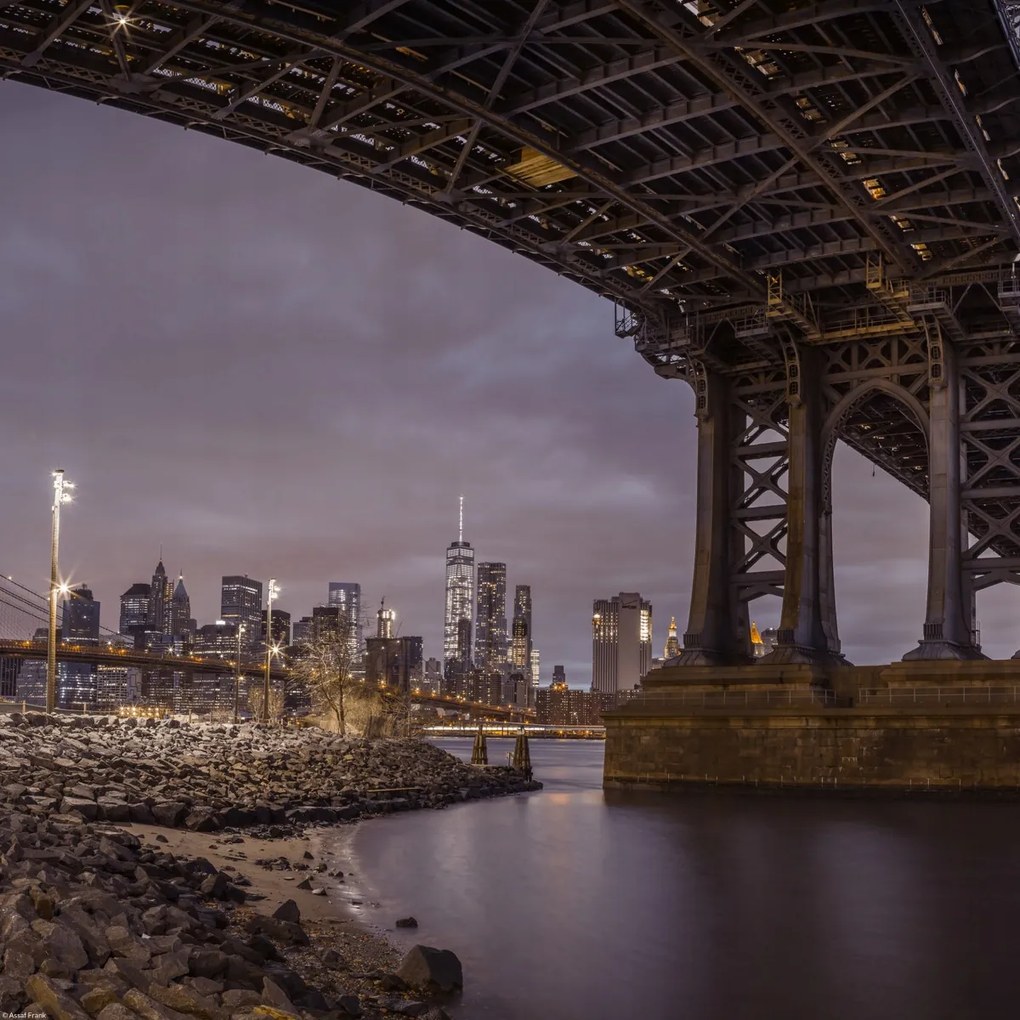 Poszter 40x40cm Manhattan híd és New York panoráma 2, Assaf Frank