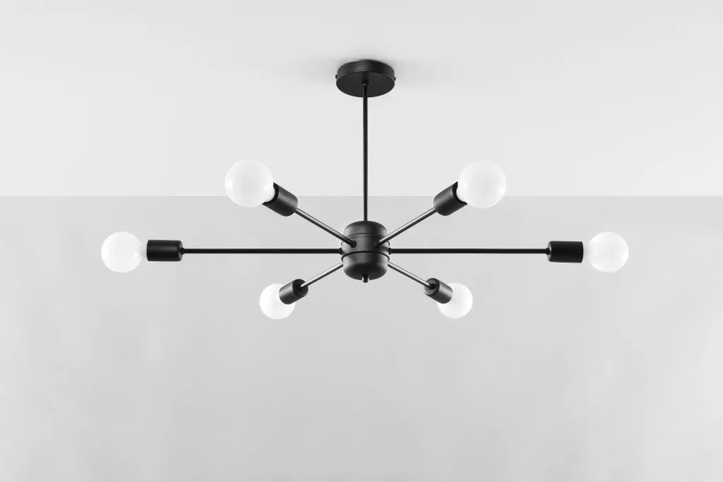 SOLLUX SL-1023 LANGO Mennyezeti Csillár Fekete E27 IP20