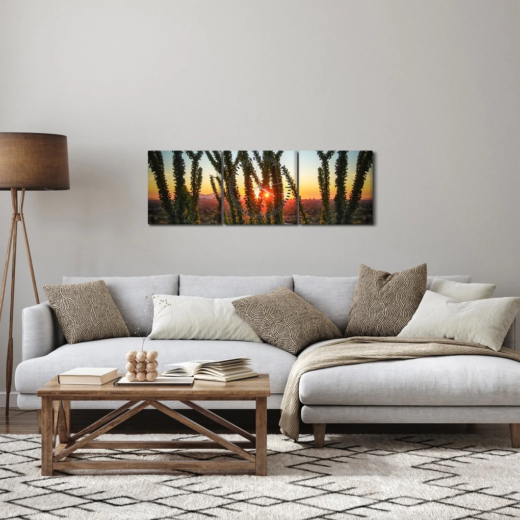 Kép - Növények (órával) (90x30 cm)