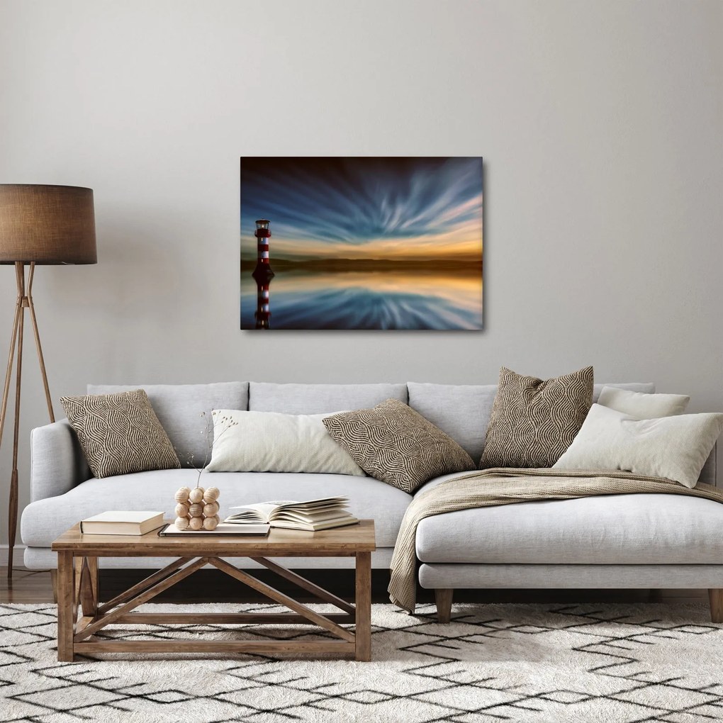 Világítótorony a tengeren (70x50 cm)