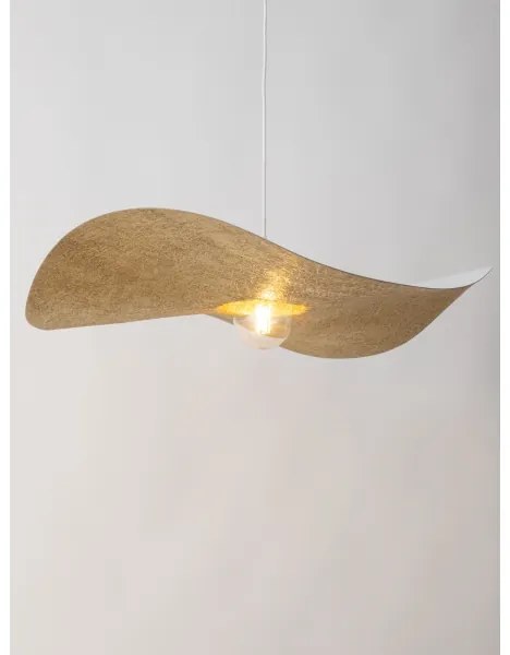 Csillár zsinóron KAPELLO 1xE27/60W/230V átm. 76 cm fehér/arany