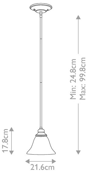 Hinkley HK-CELLO-P-A - Csillár rúdon CELLO 1xE27/60W/230V
