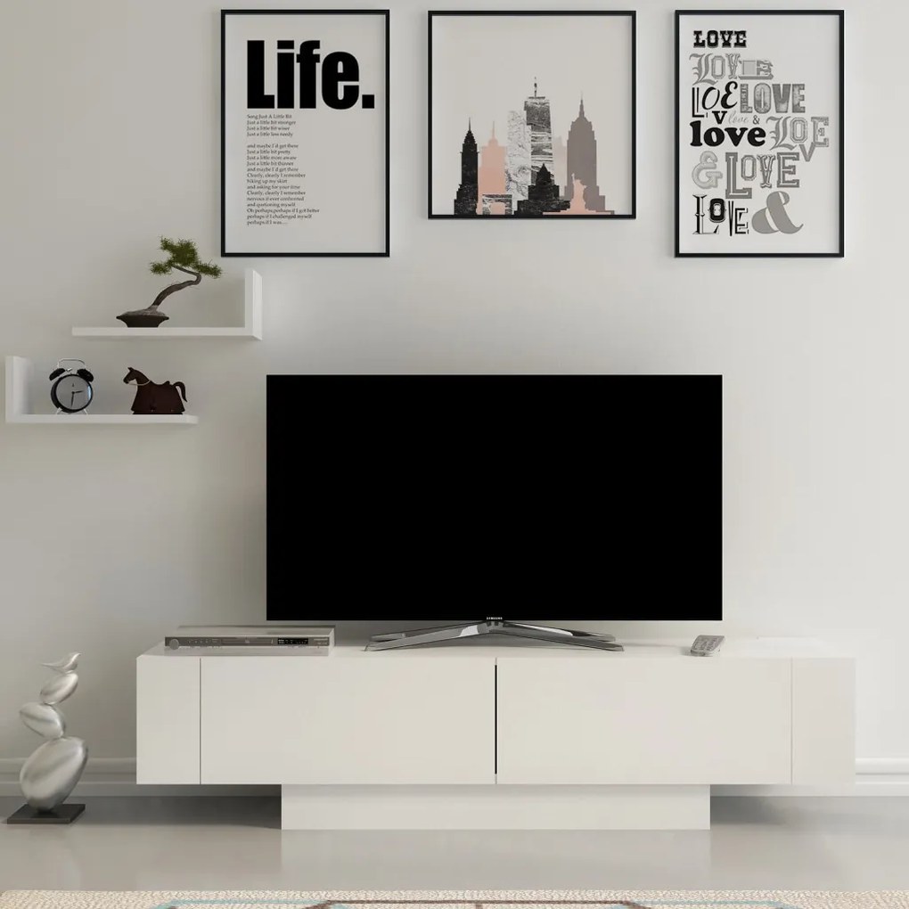 Matera - fehér/fehér TV-állvány