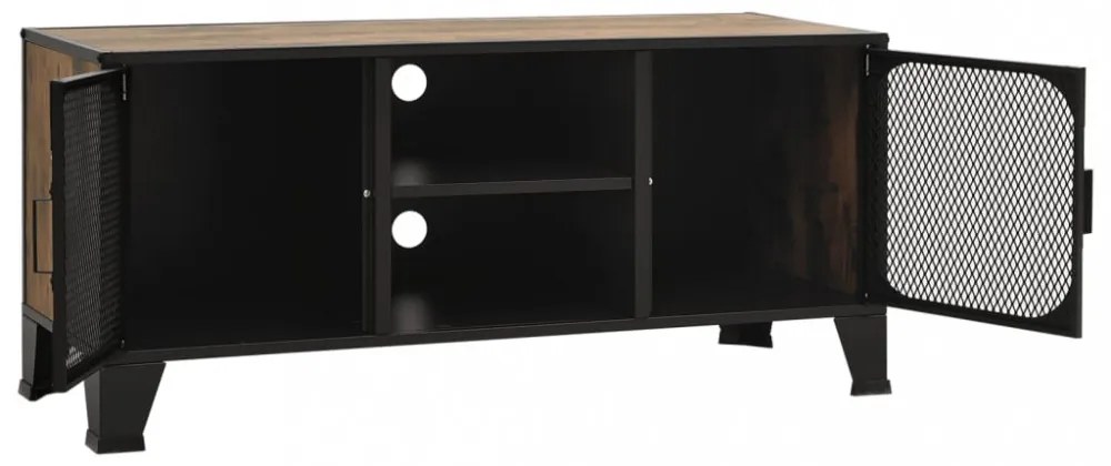 rusztikus barna fém és MDF TV-szekrény 105 x 36 x 47 cm