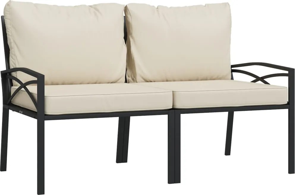 vidaXL 2 db acél kerti szék homokszínű párnákkal 62 x 75 x 79 cm