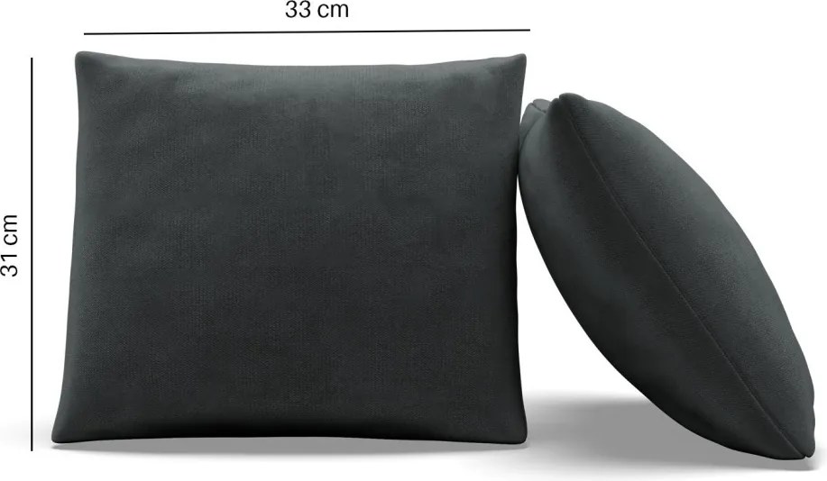 Dekoratív párna, 2 db, hab töltet, bársony, szürke