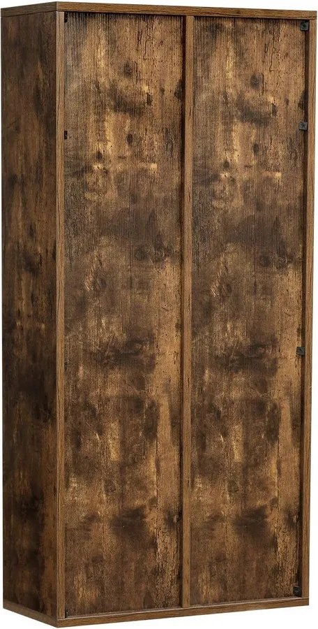 VASAGLE 7 rekeszes könyvespolc, álló vagy fekvő kialakítás, 50 x 24 x 106 cm, rusztikus barna