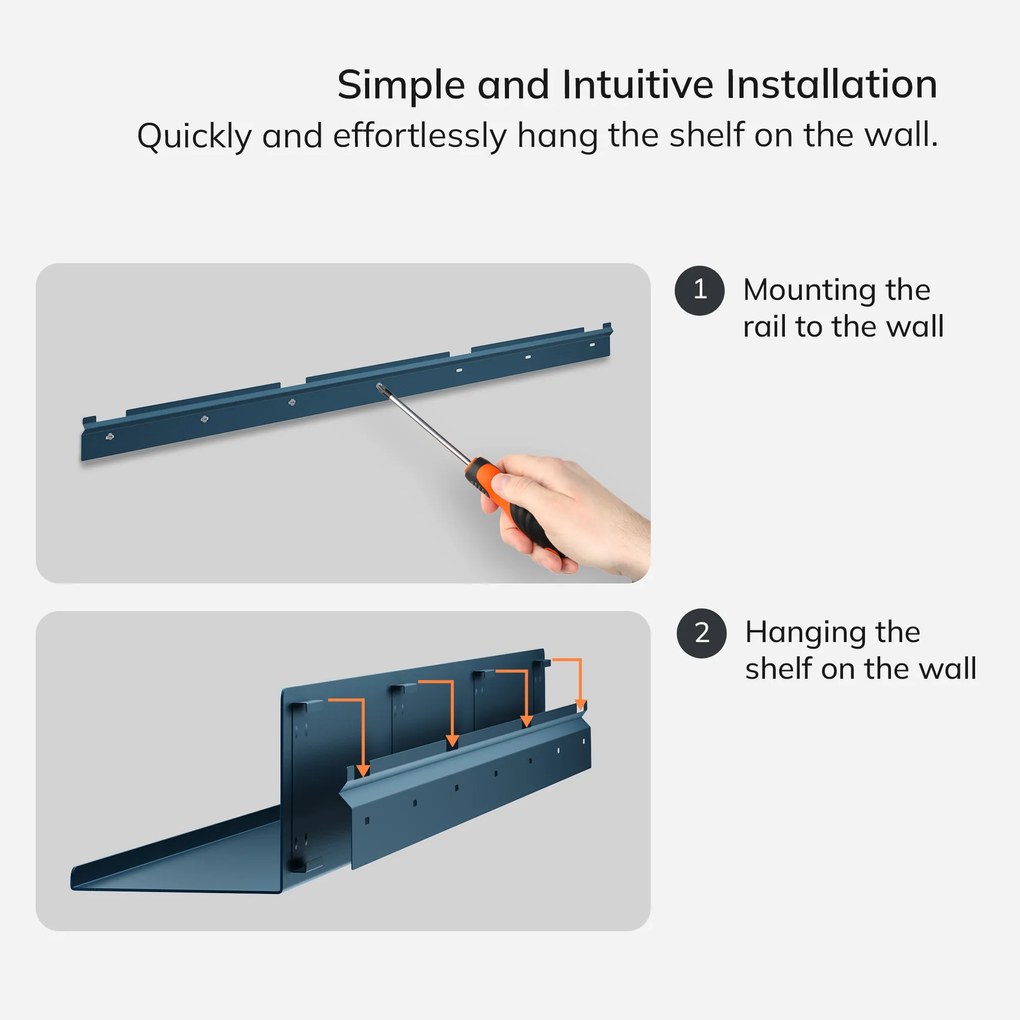 Fali polc JOANNE 1200 mm, Modern: sötétkék