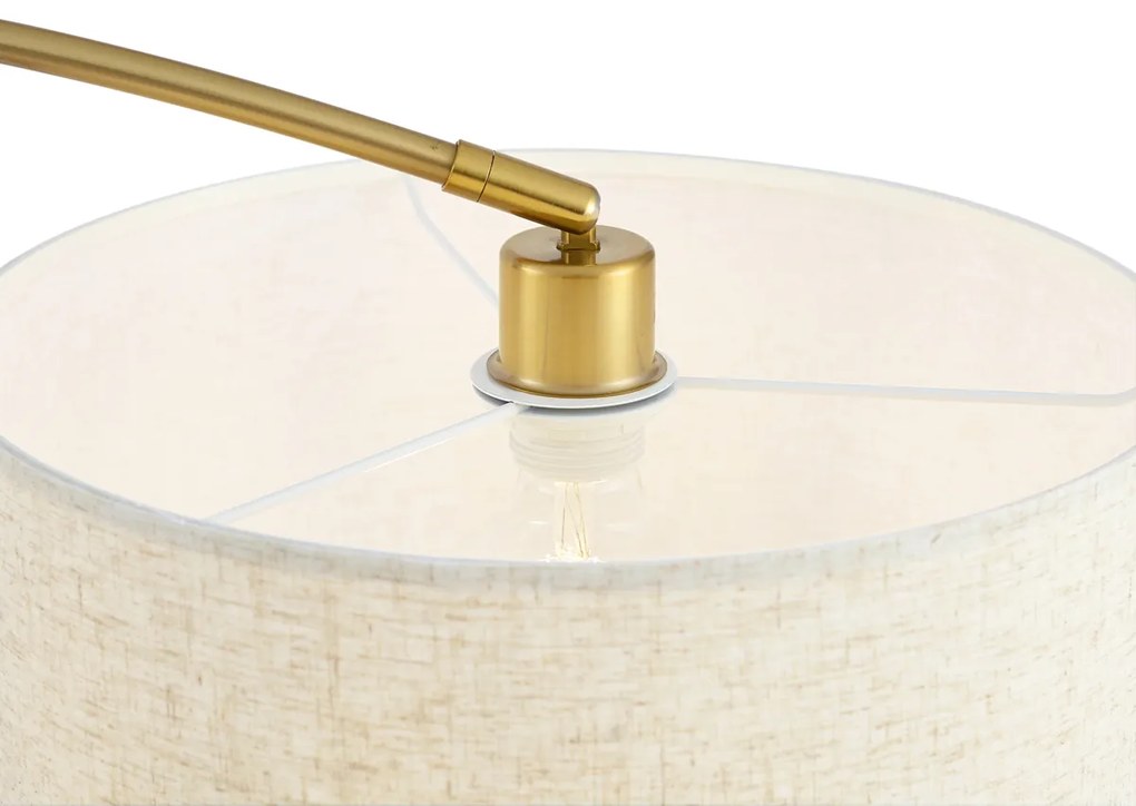 Modern ívlámpa sárgaréz színben, bézs lámpabúrával - Vinossa