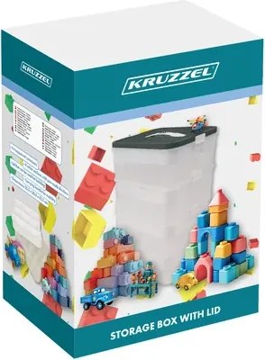 KRUZZEL 4 szintes doboz építőkockákra - játékrendszerező - Kruzzel