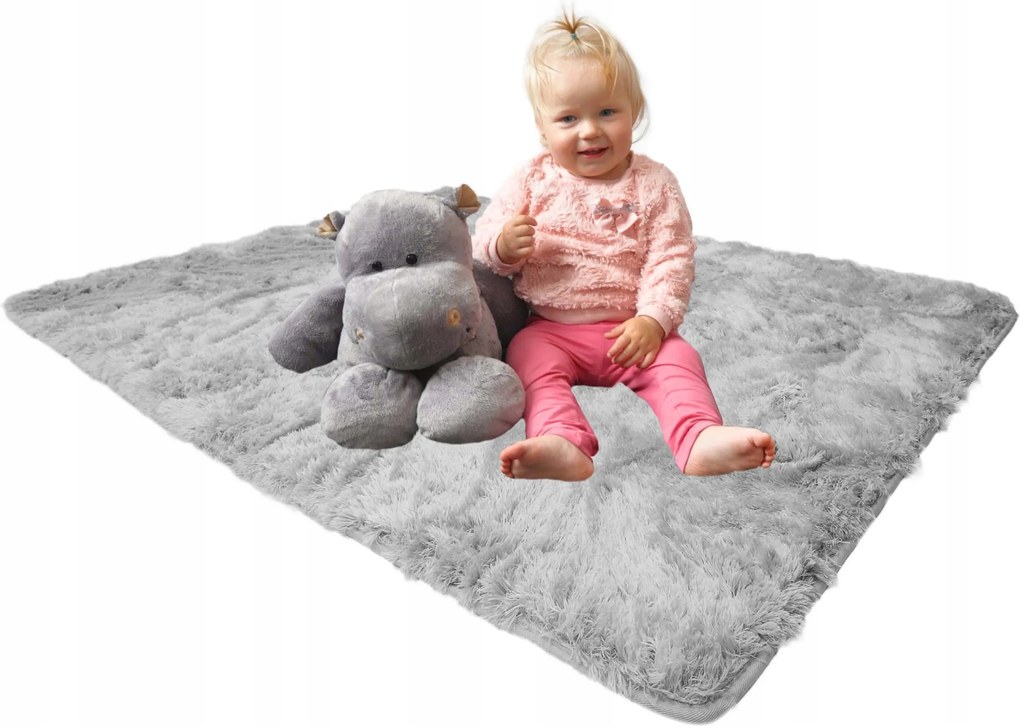 Puha Plüss Gyerekszőnyeg Ezüst 140x200 cm