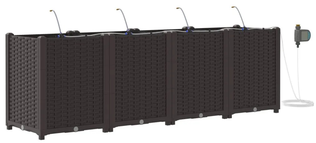 Kerti ültetők Barna 160 x 40 x 52 cm Acél